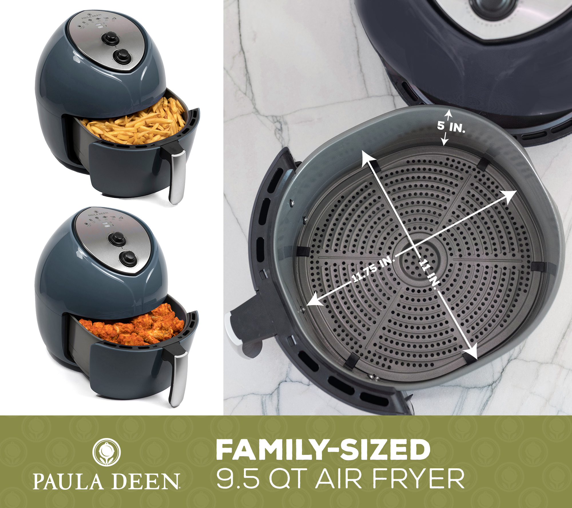 Paula Deen 9.5 QT Air Fryer with Rapid Air Circulation System (1700